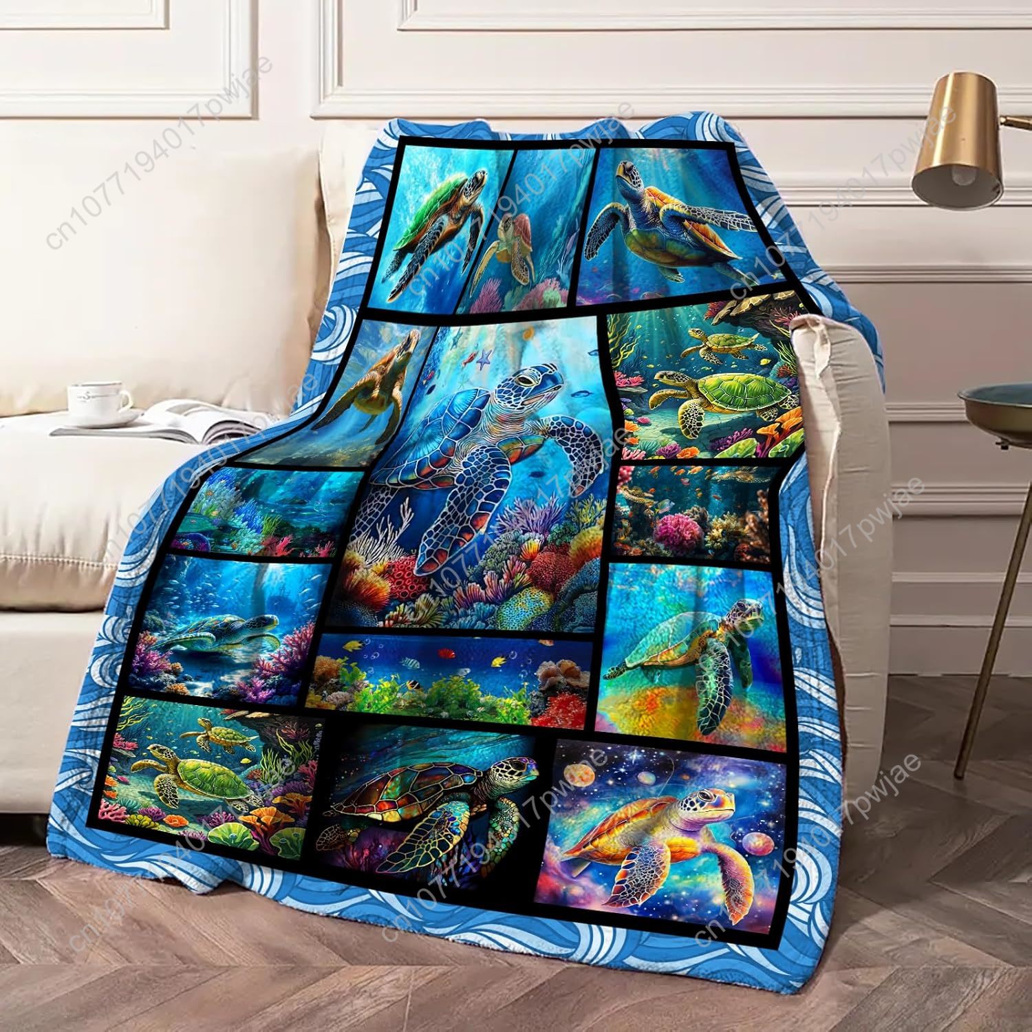 Sea Turtle Flannel Throw Blank - Home Of Textiles review and price