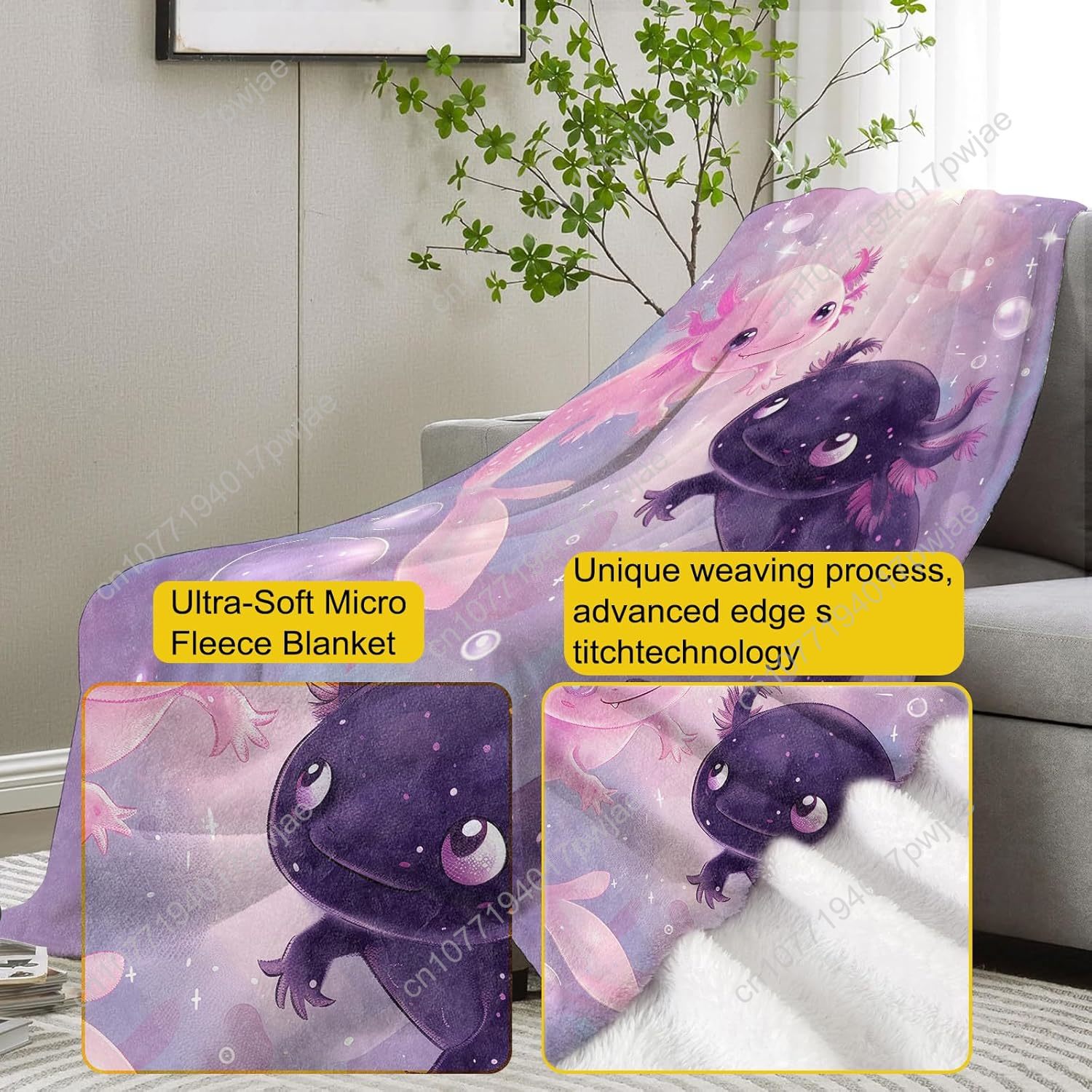 Axolotl Blanket Cute Axolotls  - Home Of Textiles review and price