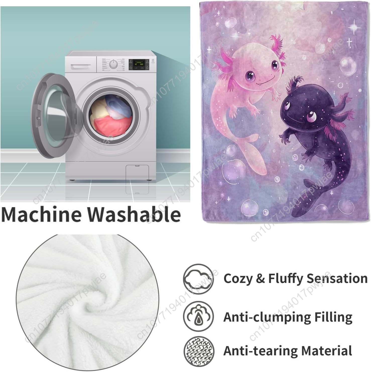 Axolotl Blanket Cute Axolotls  - Home Of Textiles review and price