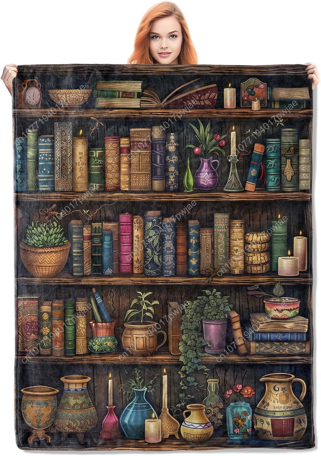 Vintage Bookshelf Blanket Read - Home Of Textiles review and price