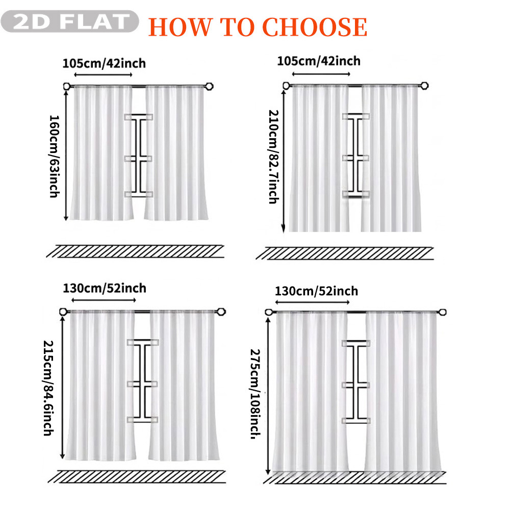 Custom 2D Flat 2pcs Sheer Curt - Home Of Textiles review and price
