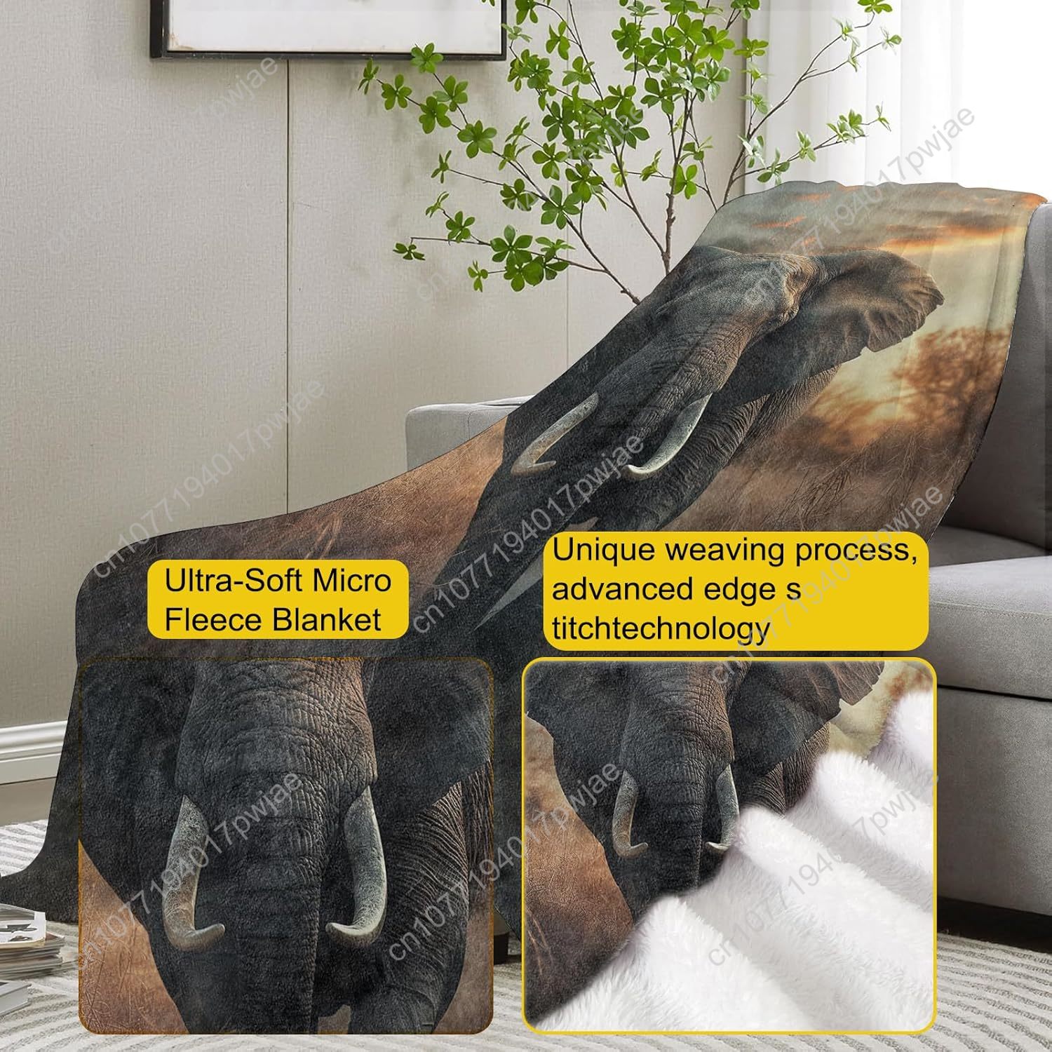 Elephant Fleece Blanket, Reali - Home Of Textiles review and price