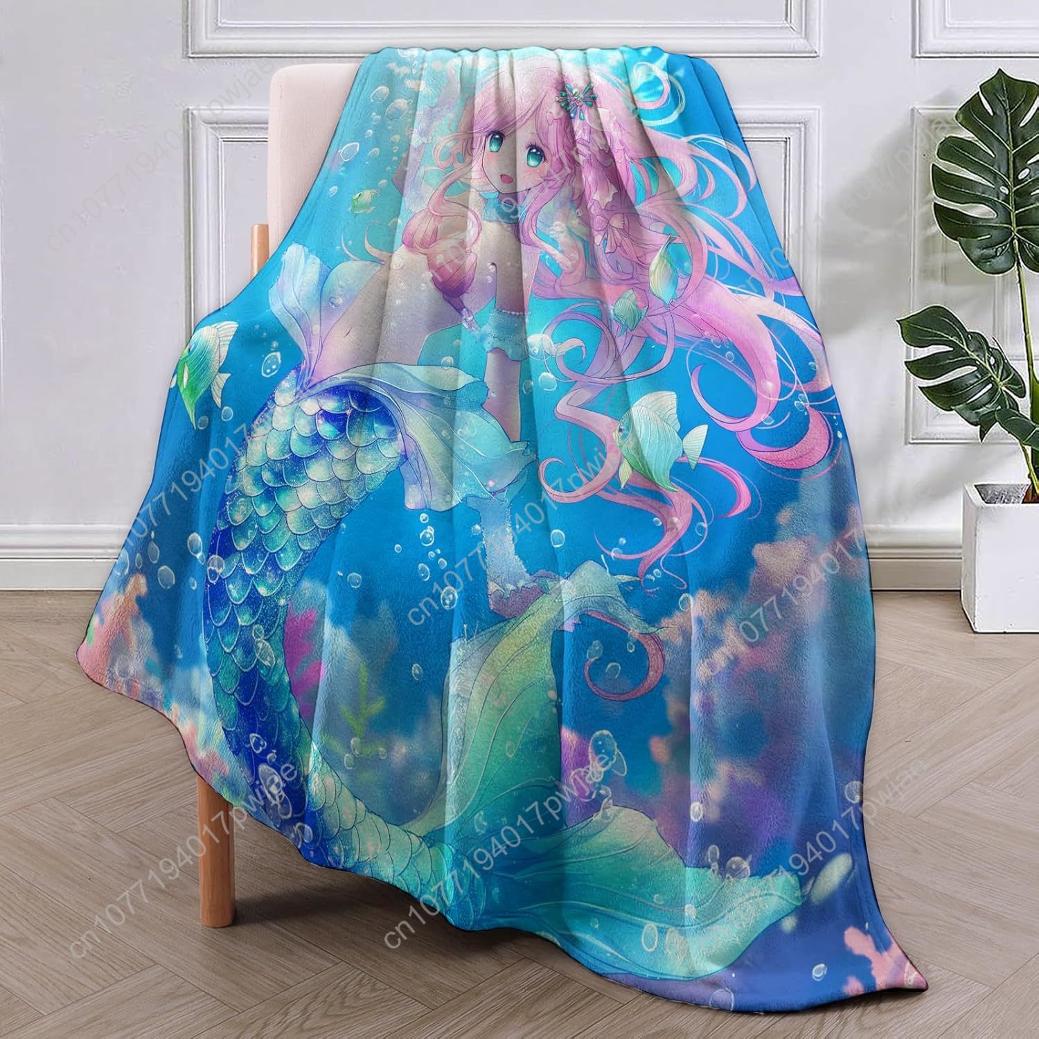 Cute Mermaid Blanket Cartoon F - Home Of Textiles review and price