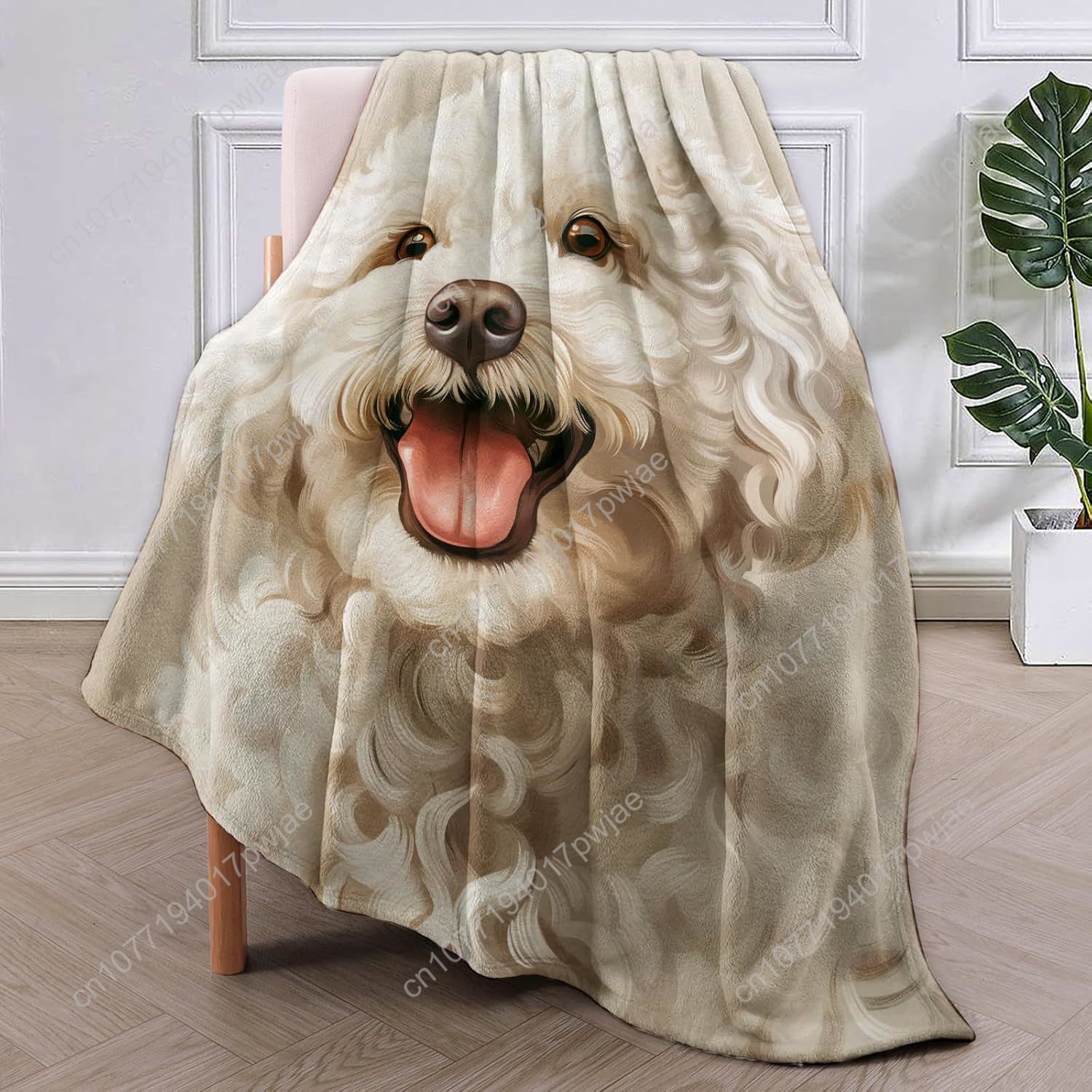 Joyful Poodle Portrait Blanket - Home Of Textiles review and price